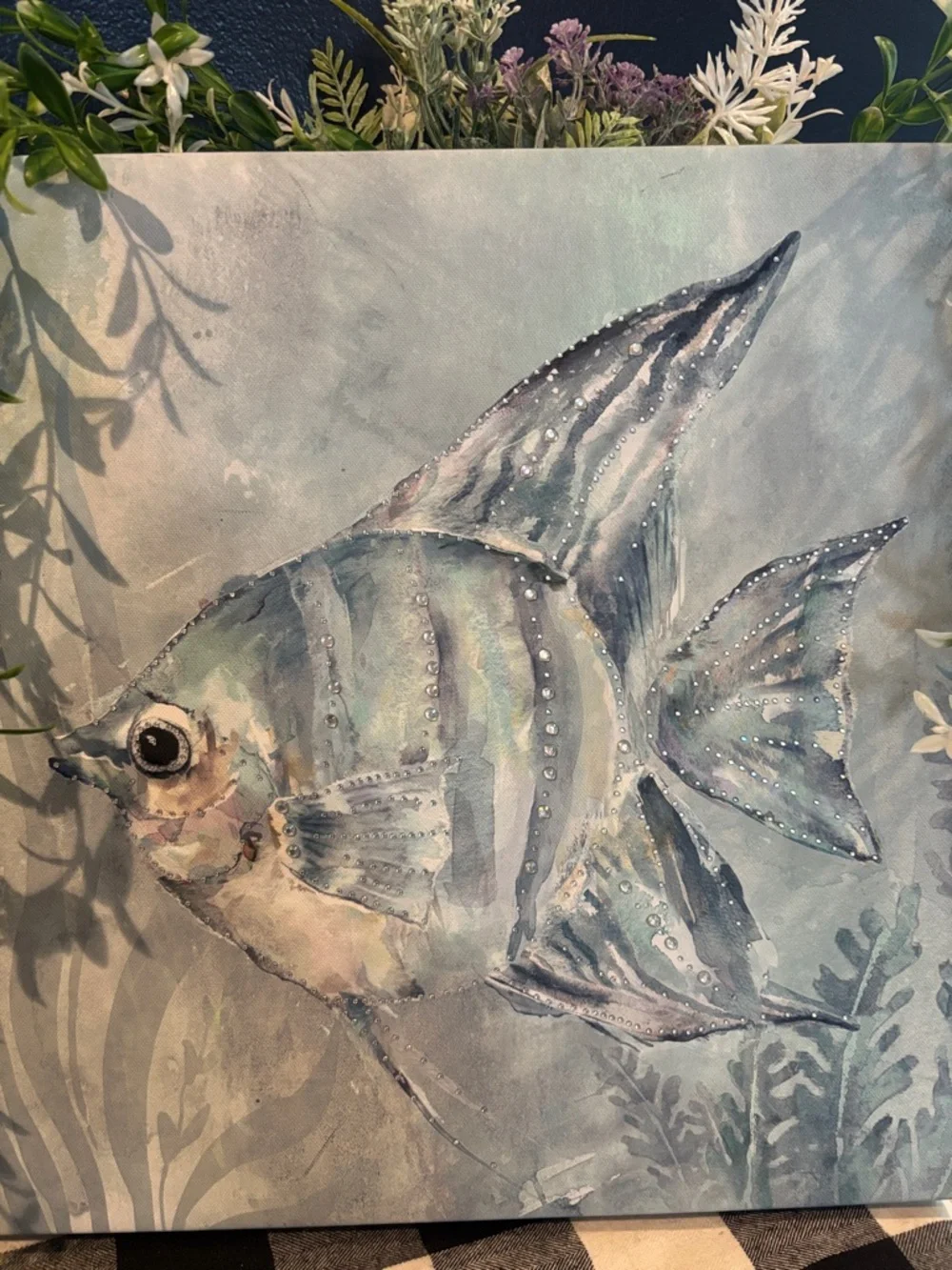 Blue Fish Canvas Art - Coastal Wall Decor - Picture 3 of 3